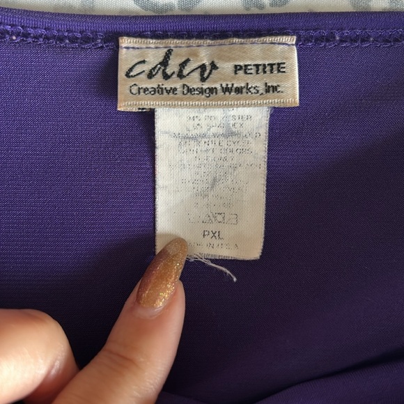 Purple CDW Cowl Neck Blouse - XLP - Picture 4 of 4